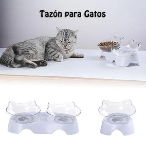 Tazón de Alimentación para Gatos (Individual / Doble)